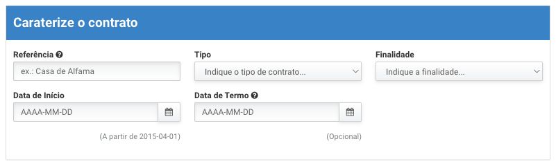 Blank AT contract section with reference, contract type, purpose, start and end date fields